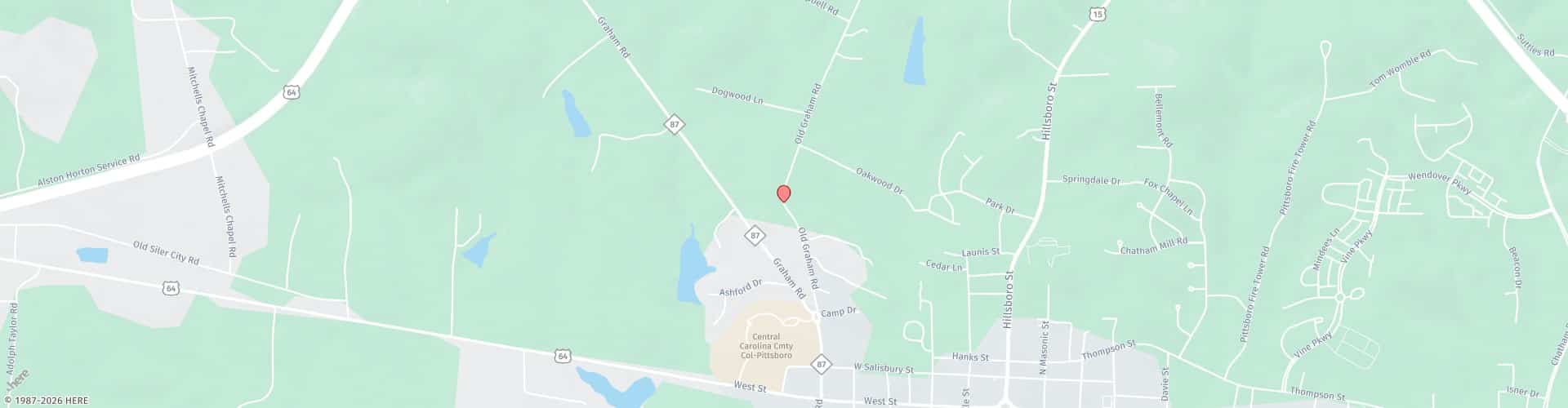 Location Map: 587 Old Graham Road Pittsboro, NC 27312